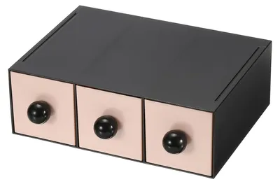 Immagine prodotto di Cassettiera impilabile con 3 cassetti - Organizzatore per il bagno, color rosa chiaro