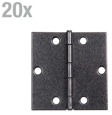 Zdjęcie produktu dla Alberts 823054 Zawias DURAVIS®, kwadratowy, powlekany czarnym diamentem, rozmiar 60 x 60 x 1 mm, zestaw 20 szt