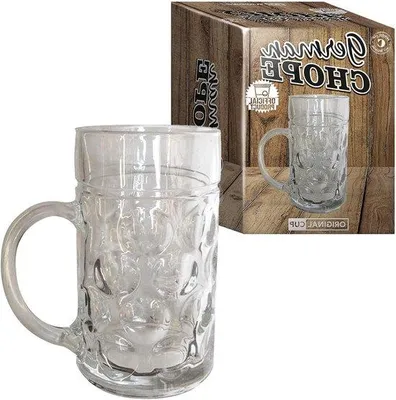 Produktbild von Famanu Bierkrug 1 Liter - Transparentes Glas