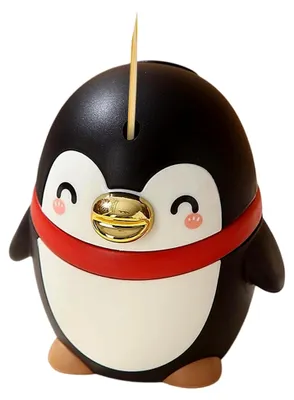 Produktbild von Zahnstocherhalter und Spender - Pinguin Design, halbautomatisch, für Küche, Haushalt und Freizeit