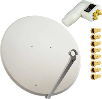 Produktbild von PremiumX SAT Anlage 100cm Satellitenschüssel Aluminium Quad LNB F-Stecker