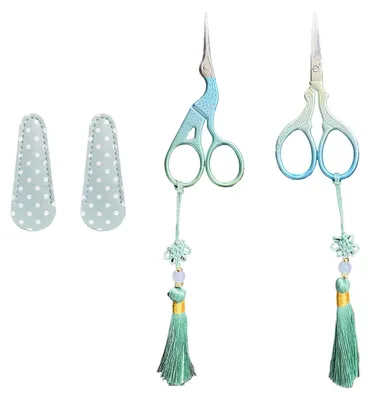 Produktbild von Stickschere, kleine Bastelschere aus Edelstahl, zum Sticken, Nähen, Basteln und Schneiden, 2 Stück, mit PolyurethanSpitzen.