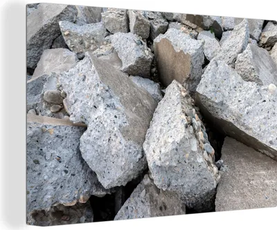 Produktbild von OneMillionCanvasses® - Leinwandbilder - 140x90 cm, Beton - Steine, Wandbilder Kunstdruck Wanddekoration - Foto auf Leinwand - Gemälde auf Holzrahmen
