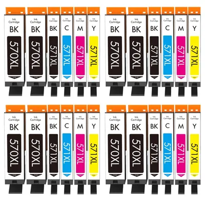 Produktbild von Cartridgeify PGI-570XL CLI-571XL Kompatibel mit Canon PGI-570 CLI-571 Druckerpatronen Multipack (24er-Pack), für PIXMA MG5750 MG5751 TS5050 TS5055 TS6050 MG5752 MG5753 MG6850 MG6850 MG6852 TS5051