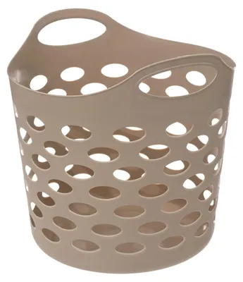Produktbild von Flexibler Waschekorb/Aufbewahrungskorb - rund - beige - 28 Liter - D40,5 x H38 cm