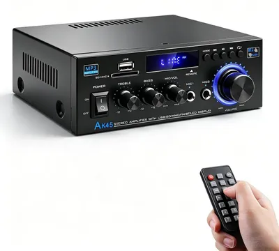 Imagen del producto de Amplificador Hi-Fi Mini Bluetooth Estéreo - 40 W de potencia de salida - Amplificador digital de 2 canales