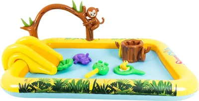 Image de SunClub centre de jeux aquatiques Animaux 214 x 167 x 85 cm avec toboggan, arroseur et accessoires de jeu