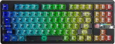 Produktbild von AULA F87 Pro V2 Mechanische Gaming Tastatur 80%, Wireless Tri-Mode, LED Display, RGB, Hotswap, 8K Polling, Schwarz Matt - X3 Achse