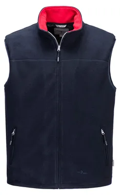 Produktbild von Blue Wave Herren Fleeceweste Lutz windfestem Tafetta Innenfutter - Weste Fleece mit Stehkragen in Marine Größe S