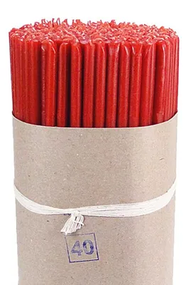 Altarkerzen rot, 4,9 kg (ca. 500 St.), ruß- und tropffrei, 24,5 cm