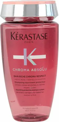 A pink bottle of Kérastase shampoo.