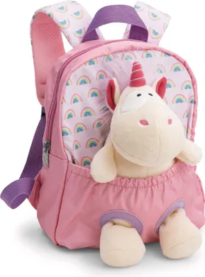 Produktbild von Nici Rucksack mit Plüschtier Einhorn weiß/rosa 26 cm