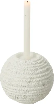 Produktbild von J-Line Kerzenleuchter Creta Rund Zement Weiß Large