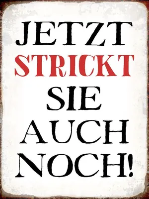 Produktbild von vianmo Holzschild 40x30 cm jetzt strickt sie auch noch