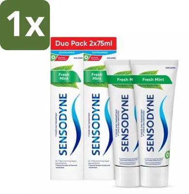 Immagine prodotto di Sensodyne Dentifricio - Menta fresca - Menta fresca - Confezione da 2 x 75 ml - 1 pezzo