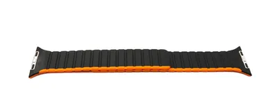 Obrázek produktu pro SYSTEM-S řemínek 42 44 45 49 mm silikonový flexibilní magnetický pro Apple Watch Smartwatch Black Orange