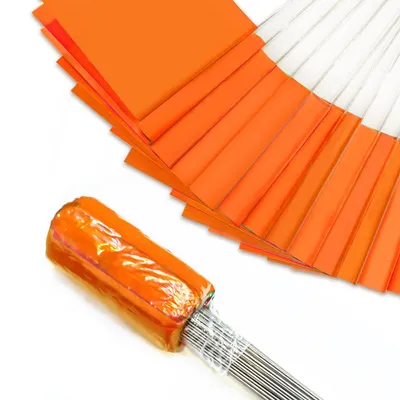 Produktbild von 100 Pack Orange Markierungsfahnen, 14 x 10cm, Rasenfahnen, Landschaft Flags, Markierfahnen für Rasen, Survey Flaggen, Bewässerungsflaggen