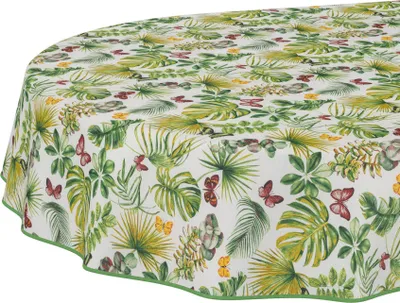 Produktbild von Tischdecke abstrakt Motresa Hellgrün Oval 260x140cm Band Wasserabweisend abwaschbar