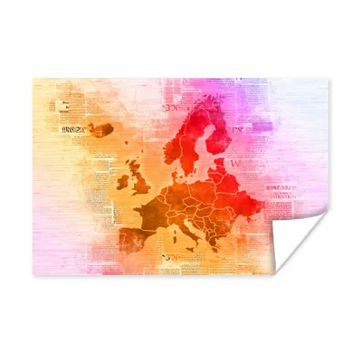 Obrázok produktu pre MuchoWow® Plagát - Mapa - Európa - farebná - 180x120