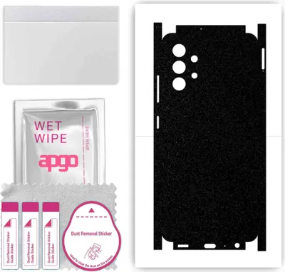 Produktbild von apgo Rückseite + Seiten Schutzfolie, Skin, kompatibel mit Samsung Galaxy A32 4G, Hinten Displayschutzfolie aus Vinylfolie, kratzfest, einfache Montage - Mattschwarz