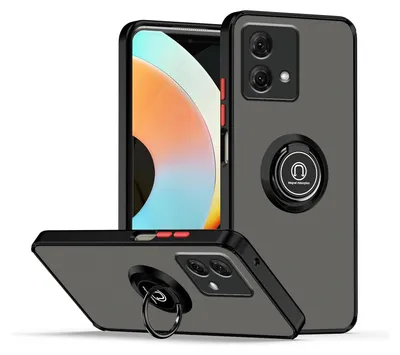 Image de Étui de protection en TPU + PC pour Motorola Moto G84 5G, motif Shadow, noir / rouge