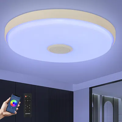Produktbild von JDONG Led Deckenleuchte mit Fernbedienung und App dimmbar 24W Bluetooth Deckenleuchte mit Lautsprecher Sternenhimmel,Farbwechsel RGB Warmweiß/Kaltweiß