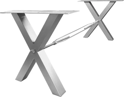 Produktbild von SIT Möbel Tischgestell X-Form | Stahl antiksilbern | B 80 x T 15 x H 73 cm | 07113-40 | Serie TOPS & TABLES