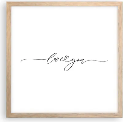 Produktbild von Gerahmtes Poster - Rahmen in heller Eiche - Ich liebe dich handschriftlich - 40x40 cm - Wand Bild - Wanddeko - Wandbilder - Kunstposter - Wandposter - Bilderrahmen - Bilder - P2NAC40x40-4644
