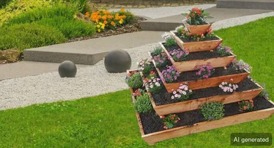 Produktbild von Pflanzpyramide Kräuterbeet Hochbeet Pyramide Kräuterpyramide