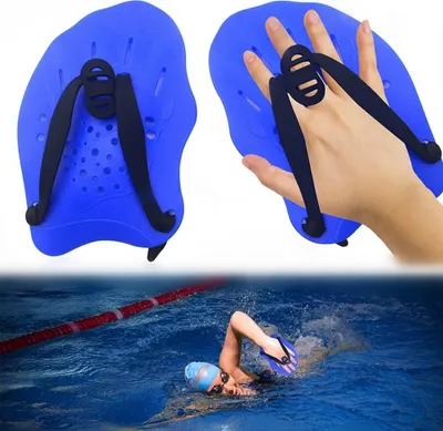 Produktbild von Schwimmpaddel Schwimmtraining mit einstellbaren Strücken Kontur für Frauen Männer Kinder