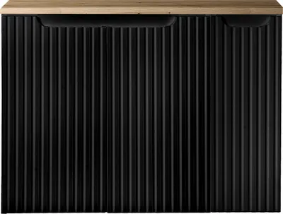 Produktbild von Waschtisch-Unterschrank 80cm, in schwarz mit Eiche, NEWPORT-56-BLACK