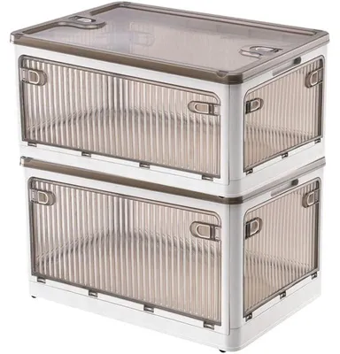 Produktbild von 2 Aufbewahrungsboxen mit Deckel, faltbare Aufbewahrungsboxen mit Rollen (28 Liter), faltbare Aufbewahrungsboxen mit Rollen, Spielzeugorganizer