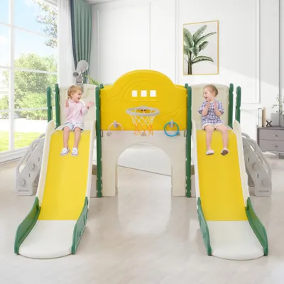 Produktbild von Entdecken Sie das ProximaX Multifunktionskinderspielzeug: 8 - in - 1 Rutsche mit Klettergerüst, Spielkorridor und Basketballkorb