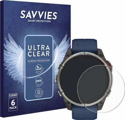 Produktbild von 6x Für Garmin quatix 8 (47 mm) Schutzfolie Savvies Displayschutz Display Schutz Folie Klar Transparent