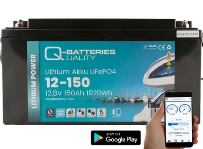 Produktbild von Q-Batteries Lithium Akku 12-150 12,8V 150Ah 1920Wh LiFePO4 Batterie mit Bluetooth