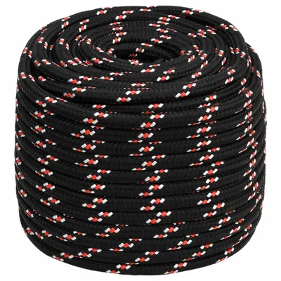Image de vidaXL Corde de bateau noir 16 mm 100 m polypropylène
