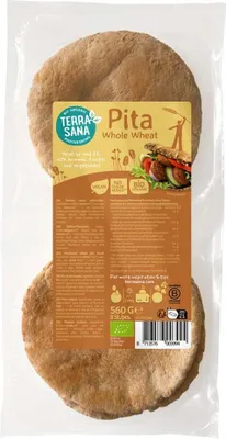 Zdjęcie produktu dla CHLEB PITA PEŁNOZIARNISTY560 g - TERRASANA