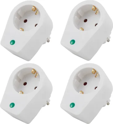 4er Set Steckdosenadapter mit Überspannungsschutz 239V/3500W