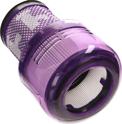 A close-up studio shot of a vacuum cleaner filter.