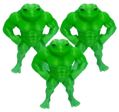 Produktbild von 1/2/3/4/5 Stück 3D-gedruckte Muskelfrosch-Statue aus PLA, grüne Froschfigur, Dekoration für Zuhause, Büro oder Schreibtisch, Geschenk für Fitnessbegeisterte