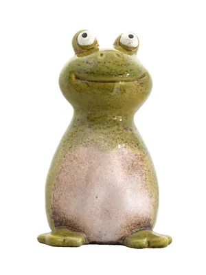 Produktbild von Gartenstecker Frosch Keramik Zaunhocker Deko Teich Skulptur Figur Froschkönig