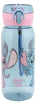 Image de Bouteille d'eau en plastique Disney Lilo et Stitch, avec mousqueton