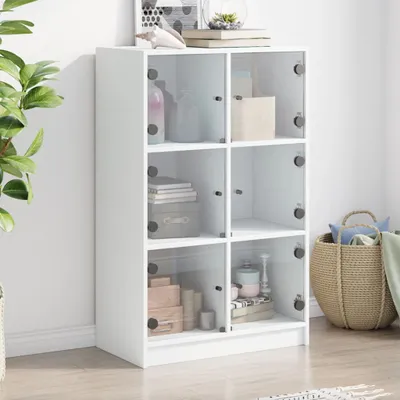 Obrázek produktu pro vidaXL Vysoké desky s dvířky Bílá 68x37x109 cm Materiál na bázi dřeva