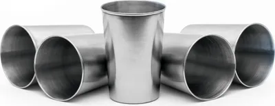 Produktbild von Intirilife 5x Stapelbare Edelstahl Becher in 170 ml - Camping Outdoor Metall Becher Tasse Glas Widerverwendbar ohne Plastik für Kinder geeignet