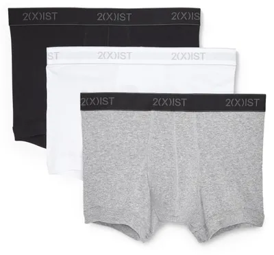 Produktbild von 2(x)ist)IST)ist)IST Herren Essential Baumwolle No Show Trunk 3er-Pack, Weiß/Schwarz