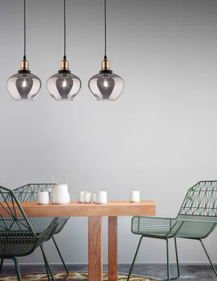 Produktbild von Nova Luce CEDRO Pendelleuchte E27 3-fach Schwarz 80x18x130cm dimmbar 8436405