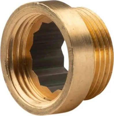 Produktbild von Messing Gewinde-Fitting Hahnverlängerung IG/AG 1' (DN25) L=10mm - schwere Ausführung