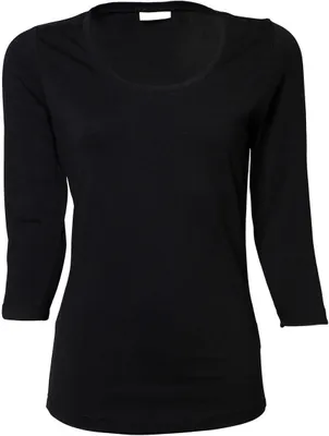 Produktbild von Tee Jays 460 | Ladies 3/4 Sleeve Stretch Damen T-Shirt - Farbe: Black - Größe: M