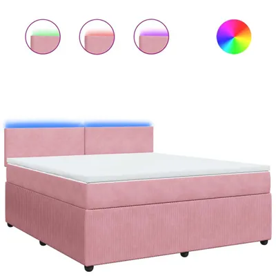 Immagine prodotto di Giroletto a Molle con Materasso Rosa 180x200 cm in Velluto