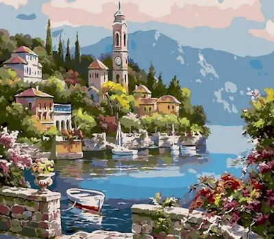 Produktbild von Malen nach Zahlen – Stadt am See, 40x50 cm